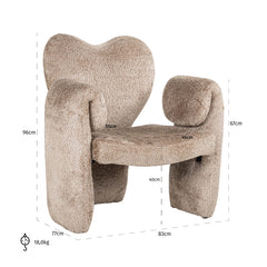 Fauteuil Didi natural sheep (Sheep 01 nature) - Richmond Interiors