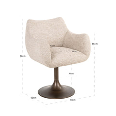 Eetkamerstoel Aldo brown tweed swivel - Richmond Interiors