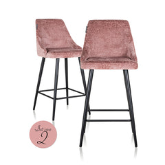 Counter stool Brooke rose chenille (set of 2) (Bergen 705 rose chenille) - Richmond Interiors