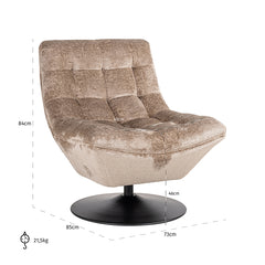 Drehsessel Sydney taupe chenille (Bergen 104 taupe chenille) - Richmond Interiors