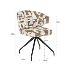 Swivel chair Milly moss graffic (Moss graffic) - Richmond Interiors