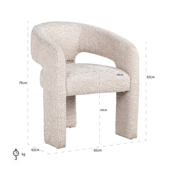 Chair Belle lovely cream fire retardant (Be Lovely 11 Cream) - Richmond Interiors