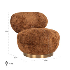 Draaifauteuil Jace Lovely cinnamon (Be Lovely 603 Cinnamon) - Richmond Interiors