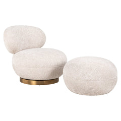 Lounge chair Jace lovely cream swivel - Richmond Interiors
