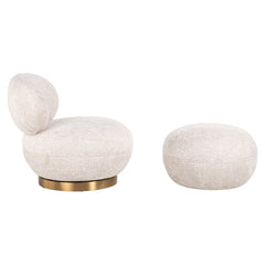 Lounge chair Jace lovely cream swivel - Richmond Interiors