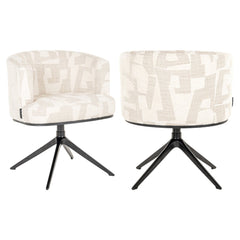 Eetkamerstoel Cheyenne beige graffic swivel - Richmond Interiors