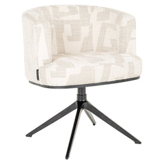 Swivel chair Cheyenne beige graffic (Beige graffic) - Richmond Interiors