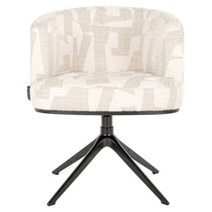 Swivel chair Cheyenne beige graffic (Beige graffic) - Richmond Interiors