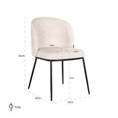 Chair Elvi beige chenille fire retardant (Niagara 902 beige) - Richmond Interiors