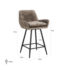 Counter stool Linsey stone chenille (Niagara 104 Stone Chenille) - Richmond Interiors