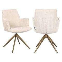 Esszimmerstuhl Dakota niagara beige swivel with arm - Richmond Interiors