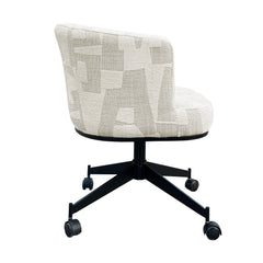 Eetkamerstoel Rochenne beige graffic swivel on wheels - Richmond Interiors