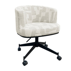 Eetkamerstoel Rochenne beige graffic swivel on wheels - Richmond Interiors