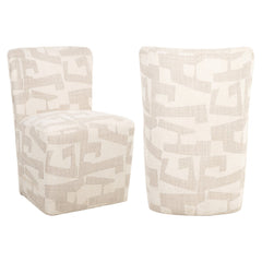 Eetkamerstoel Lorain beige graffic on wheels - Richmond Interiors