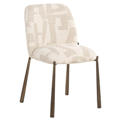 Dining chair Lana beige graffic (Set of 2) - Richmond Interiors