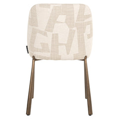Dining chair Lana beige graffic (Set of 2) - Richmond Interiors