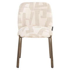 Dining chair Lana beige graffic (Set of 2) - Richmond Interiors