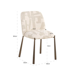Dining chair Lana beige graffic (Set of 2) - Richmond Interiors