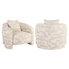 Lounge stoel Tuscany beige graffic - Richmond Interiors