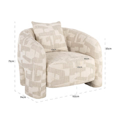 Lounge chair Tuscany beige graffic - Richmond Interiors