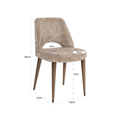 Eetkamerstoel Delphine lovely nature fire retardant (Set of 2) - Richmond Interiors