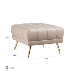 Hocker Huxley khaki velvet (Quartz Khaki 903) - Richmond Interiors