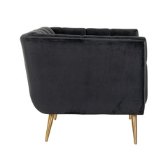 Fauteuil Huxley Antraciet velvet / Brushed gold (Quartz Antraciet 801) - Richmond Interiors