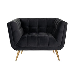 Fauteuil Huxley Antraciet velvet / Brushed gold (Quartz Antraciet 801) - Richmond Interiors