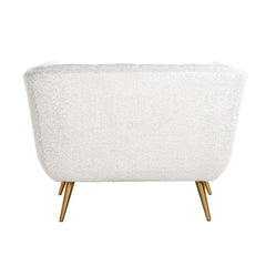 Sessel Huxley White Bouclé / brushed gold (Copenhagen 900 Bouclé White) - Richmond Interiors