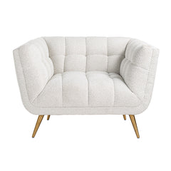 Sessel Huxley White Bouclé / brushed gold (Copenhagen 900 Bouclé White) - Richmond Interiors