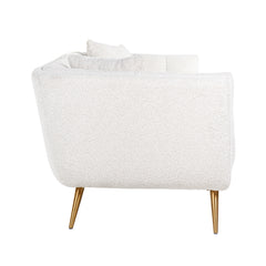 Couch Huxley White Bouclé / brushed gold (Copenhagen 900 Bouclé White) - Richmond Interiors