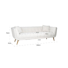 Couch Huxley White Bouclé / brushed gold (Copenhagen 900 Bouclé White) - Richmond Interiors