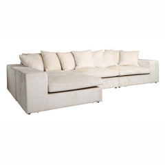 Bank Alcazar 3-zits + lounge links/rechts white chenille (Bergen 900 white chenille) - Richmond Interiors