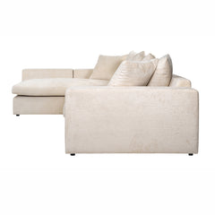 Bank Alcazar 3-zits + lounge links/rechts white chenille (Bergen 900 white chenille) - Richmond Interiors