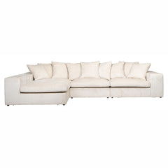 Bank Alcazar 3-zits + lounge links/rechts white chenille (Bergen 900 white chenille) - Richmond Interiors