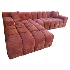 Sofa Cube 3-zits + lounge links (Fusion 92 Blush) - Richmond Interiors