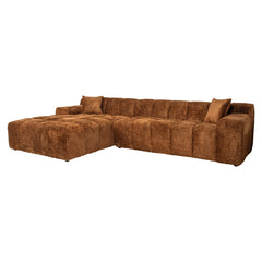Sofa Cube lovely cinnamon 3-seater + lounge left - Richmond Interiors
