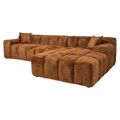 Bank Cube lovely cinnamon 3-seater + lounge right - Richmond Interiors