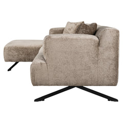 Bank Donovan 3-zits + lounge links (Bergen 104 taupe chenille) - Richmond Interiors