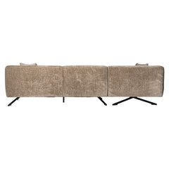 Bank Donovan 3-zits + lounge links (Bergen 104 taupe chenille) - Richmond Interiors