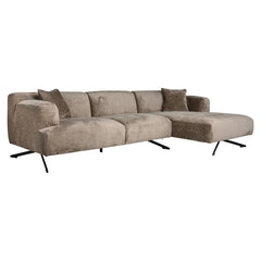 Bank Donovan 3-zits + lounge rechts (Bergen 104 taupe chenille) - Richmond Interiors