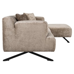 Bank Donovan 3-zits + lounge rechts (Bergen 104 taupe chenille) - Richmond Interiors