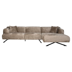 Bank Donovan 3-zits + lounge rechts (Bergen 104 taupe chenille) - Richmond Interiors