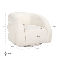 Draaifauteuil Arcus unicorn white (Unicorn 02 white) - Richmond Interiors