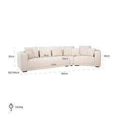 Sofa Lusso 4-seater beige chenille (Niagara 902 beige) - Richmond Interiors