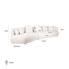 Sofa Rodina lovely cream (Be Lovely 11 Cream) - Richmond Interiors