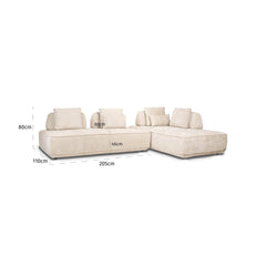 Bank Tudor natural boldweave 2,5-seater movable backrest - Richmond Interiors
