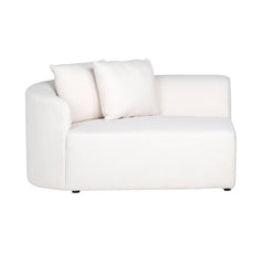 Sofa Grayson arm left white furry | fully upholstered right (Himalaya 900 white furry) - Richmond Interiors