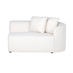 Sofa Grayson arm right white furry | fully upholstered left (Himalaya 900 white furry) - Richmond Interiors