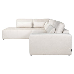 Bank Lund 3-zits + ottoman links cream fusion (Fusion cream 02) - Richmond Interiors